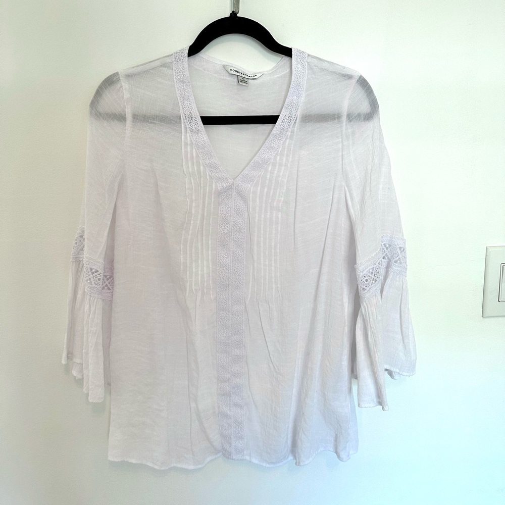 Breezy white bohemian tunic